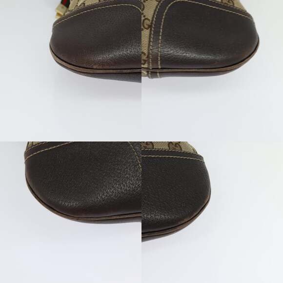 GUCCI GG Canvas Web Sherry Line Shoulder Bag Beige Red Green - Picture 10 of 12